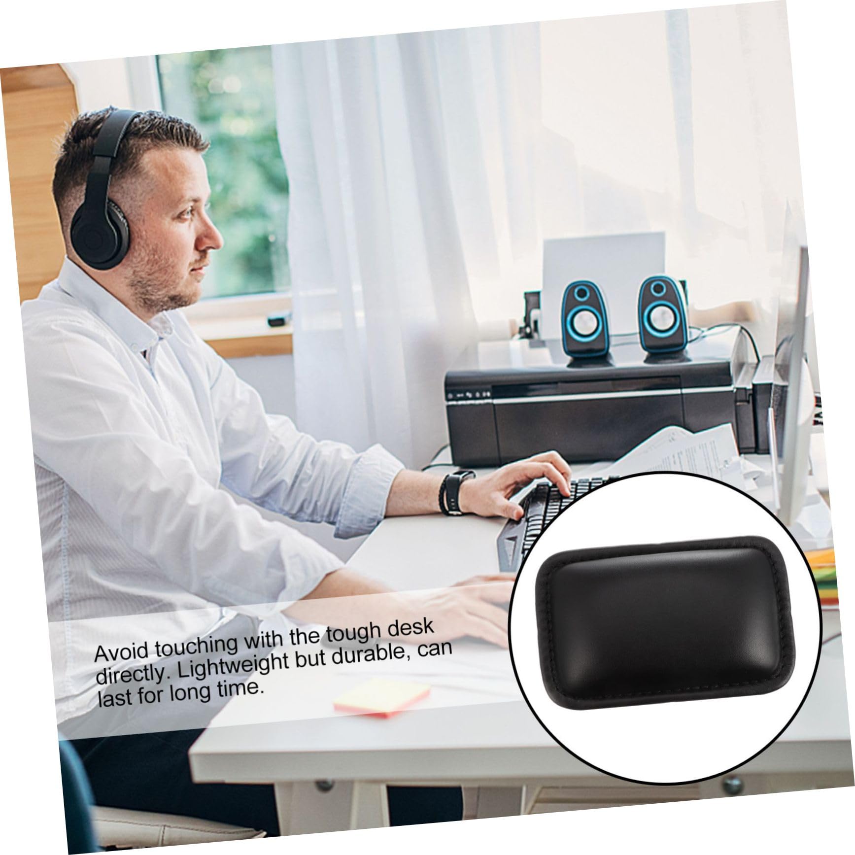DOITOOL 3 Set Poggiapolsi Pelle Per Tastiera E Mouse Con Base Antiscivolo Supporto Ergonomico Per Polsi Computer Laptop E Ufficio Affaticamento Mano E 2 Pezzi * 3