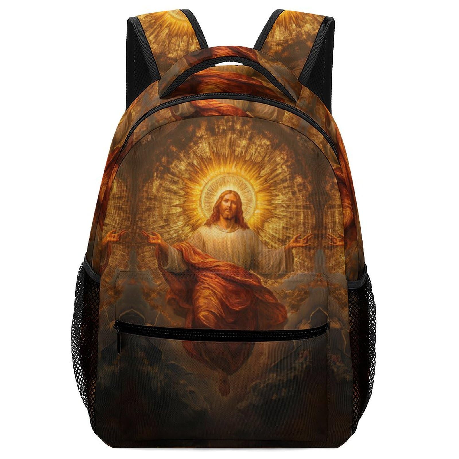 Vesfy Unisex Kids Style Mythical Jesus Large Capacity Kids Backpack God School Bags With Side Pockets Students Bookbag Daypack For Boys And Girls Teens One Size