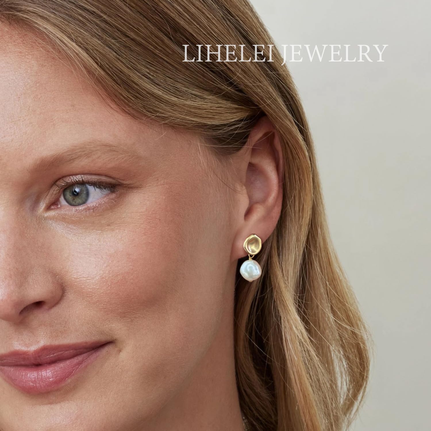 Pearl Dangle Earrings for Women Baroque, 18K Gold Plated Earrings, Wedding Dangle Earring for Jewelry Gift - Image 4