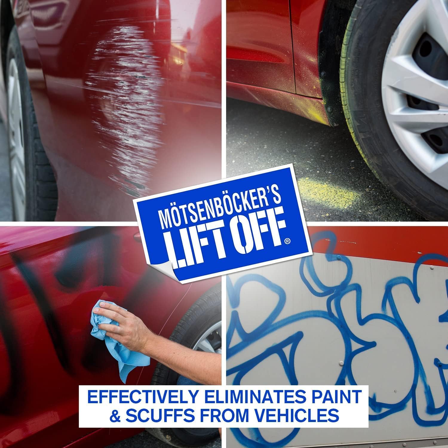Motsenbocker's Lift Off 45406-3PK 16-Ounce Paint Scuff and Graffiti Remover Easily Removes Paint Scuffs, Spray Paint, Acrylic from Multiple Surfaces Vehicles, Brick, Boats, Concrete, Pack of 3 , white