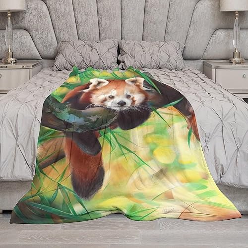 Miniatura 6 de Manta de panda rojo, manta de panda rojo, manta de animales de panda, regalos para niñas, niños, amantes de las mujeres, adultos, manta de franela