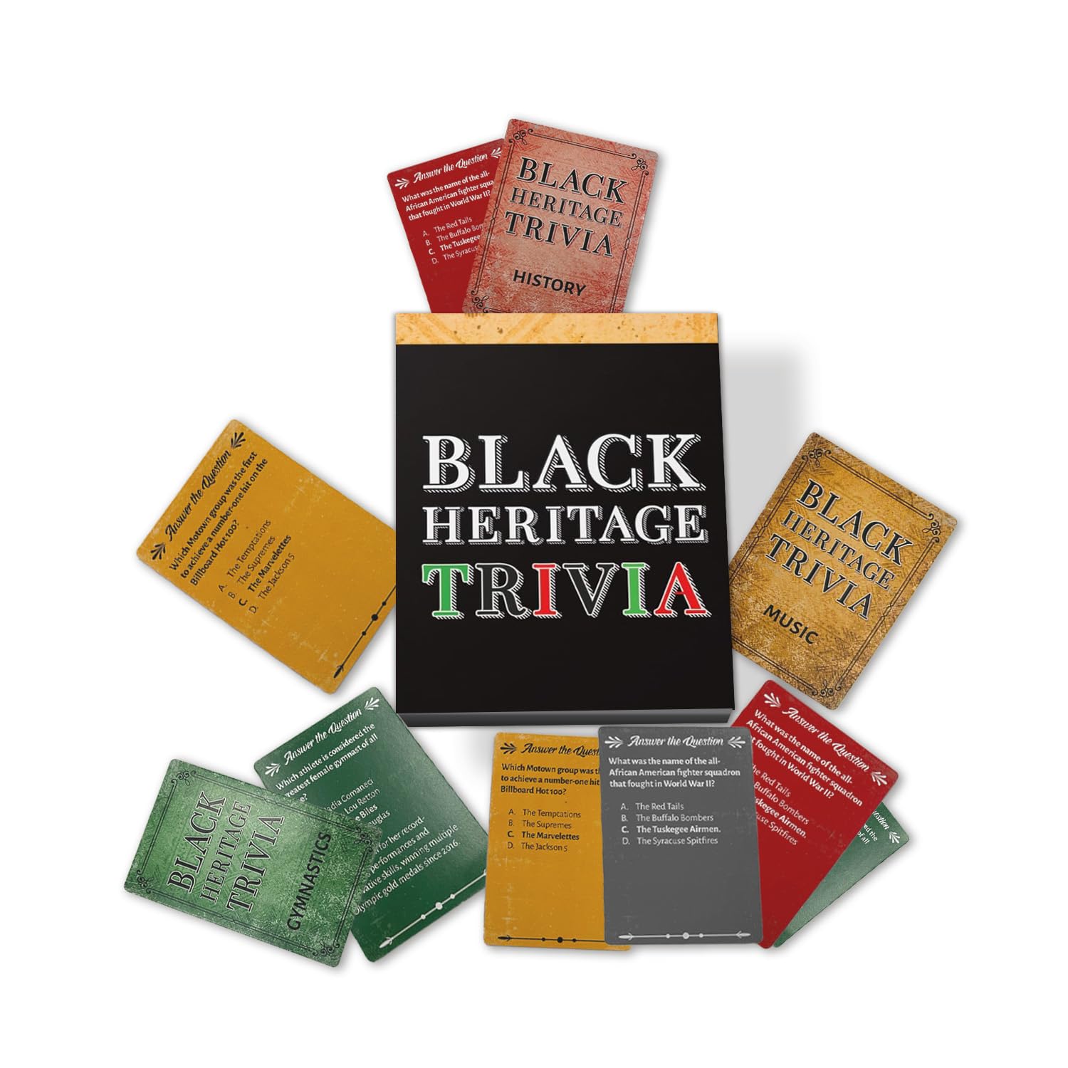 Black Heritage Trivia Game - Fun & Educational Family Card Game - Celebrate African American Culture with Friends & Family - Perfect for Game Nights, Parties & Gatherings - Black-Owned