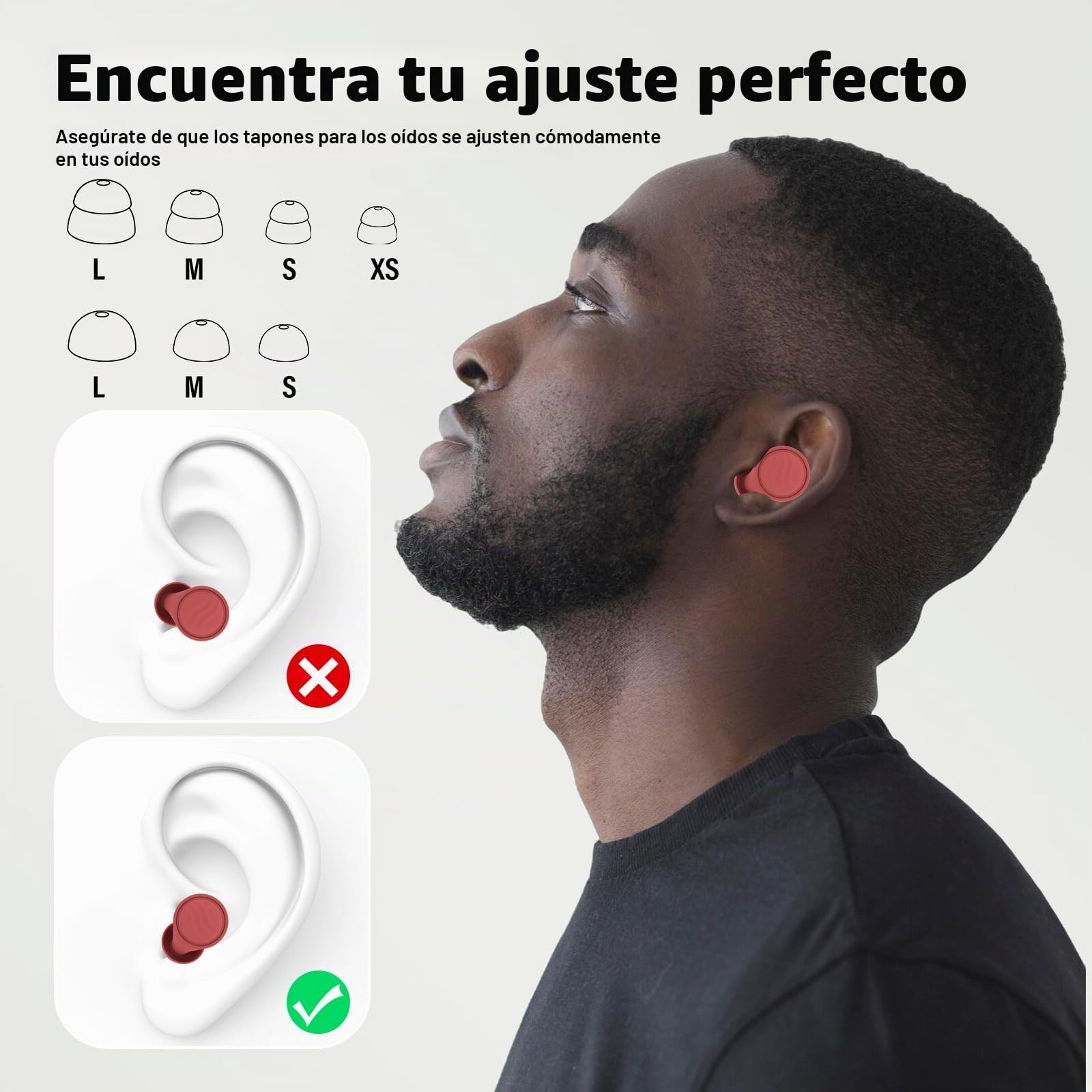 Tapones oidos ruido dormir, tapones oidos cancelacion de ruido Reutilizables con 7 pares de almohadillas de silicona, tapones para dormir para estudiar, concentrarse, viajar y asistir a conciertos