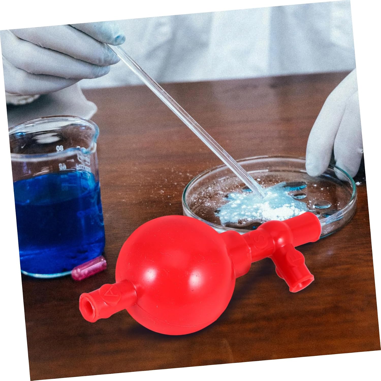 OUNONA Lab Suction Ball Lint Catcher for Dryer Quantitative Suction for Safety Lab Pipette Silicone Bulb Three Valve Pipette Filler Tool