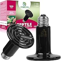 Vista 1 de Emisor de calor de cerámica de 100 W (paquete de 2), bombillas de lámpara de calor para reptiles, calentador de cerámica para anfibios, criadores