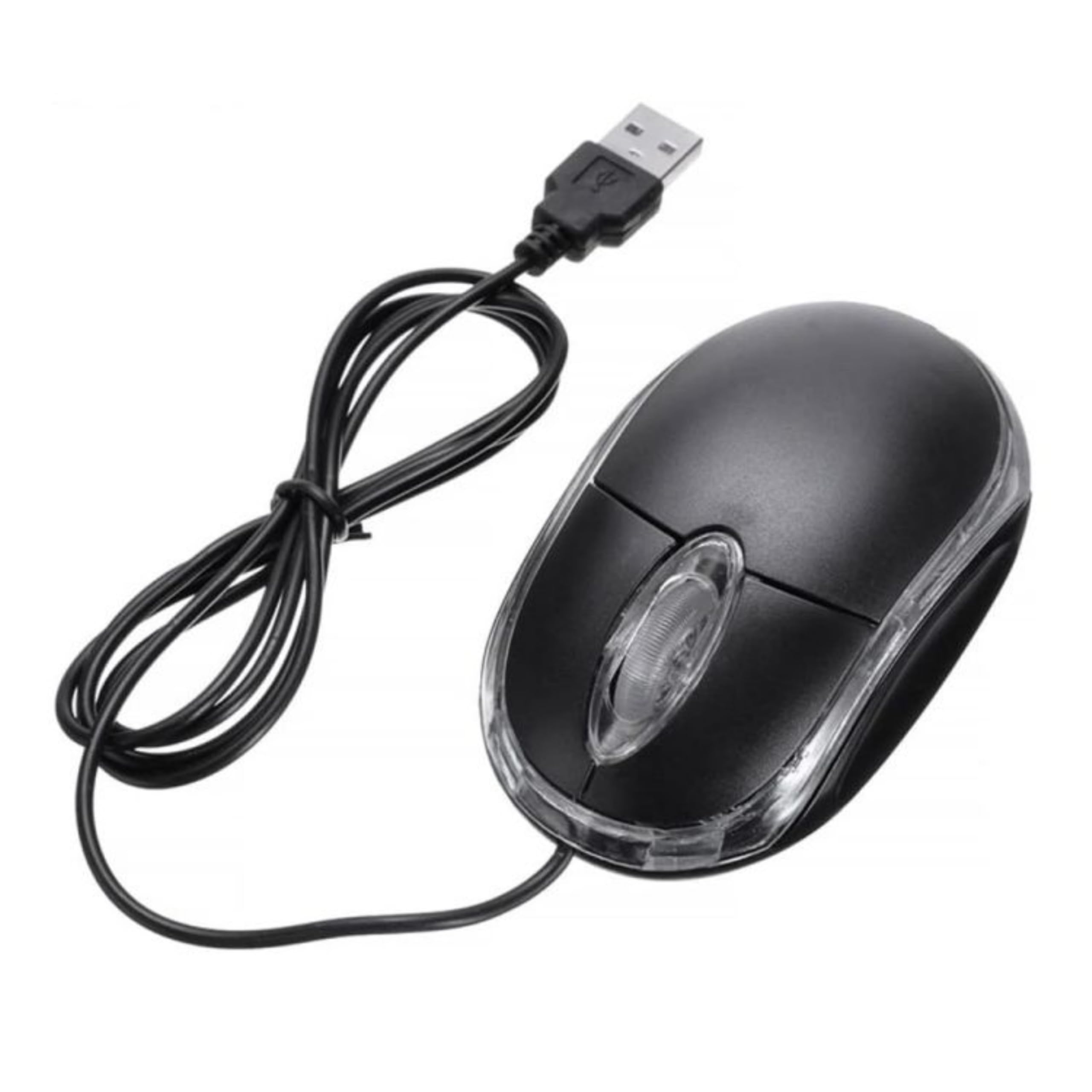 ANRANK UM2030AK - Ratón óptico USB 3D con 3 botones, rueda de desplazamiento, luz LED, color negro