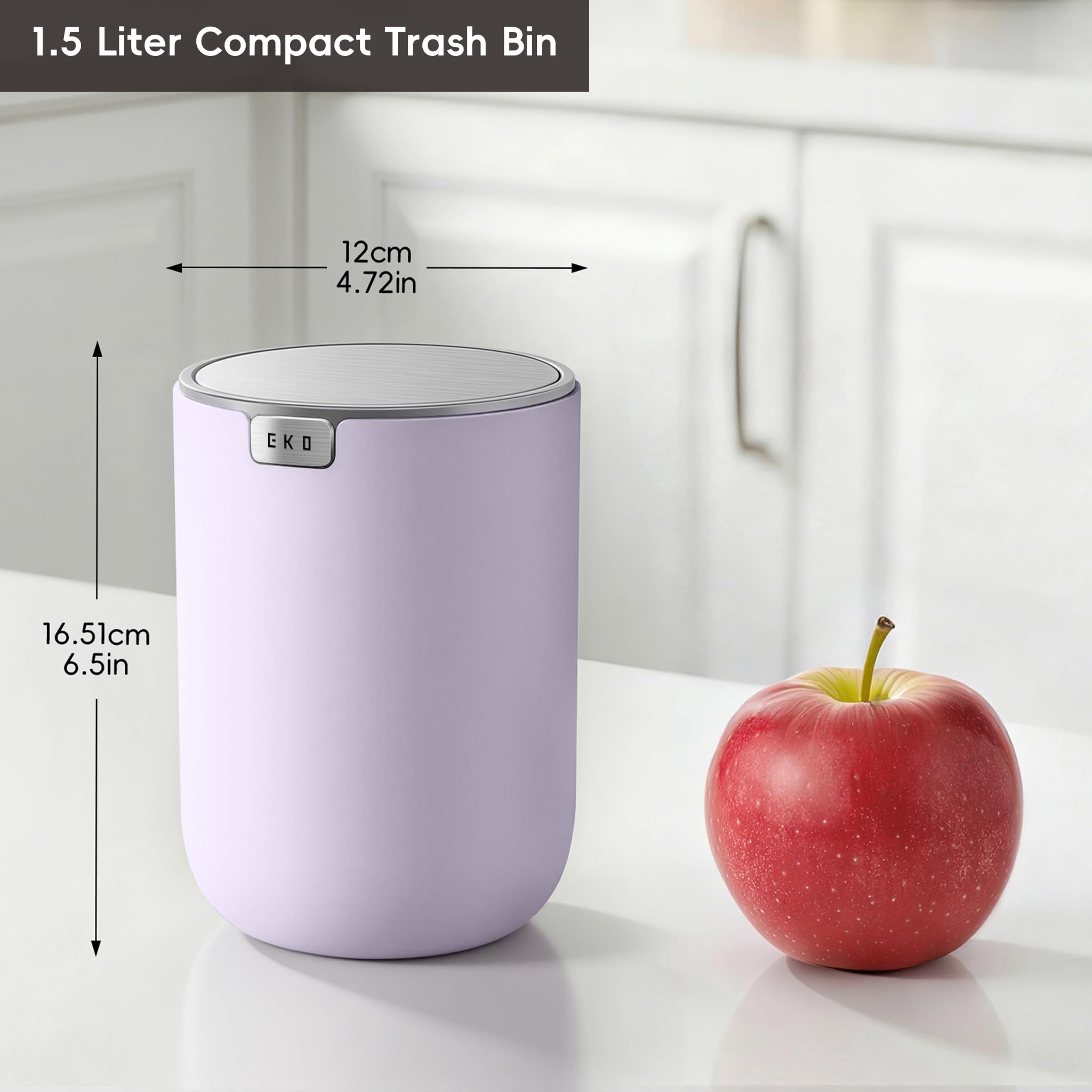EKO Mini Desk Trash Can - Lavender -2