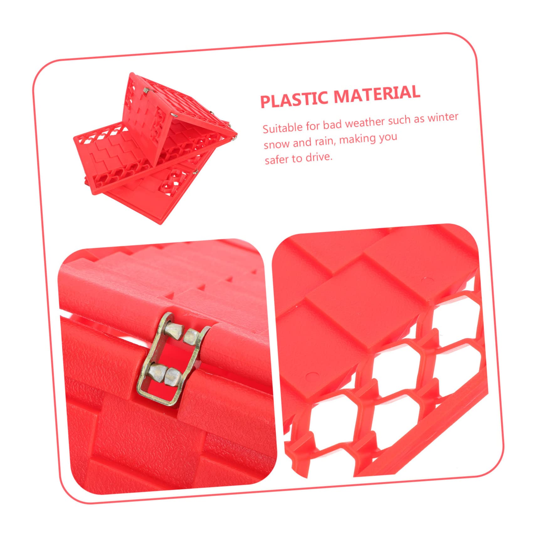 MAGICLULU Tappetino Antiscivolo senza Cric in Plastica Rosso per Pneumatici Accessorio per Trazione in Condizioni di Maltempo e Pioggia Facile da Usare Confezione