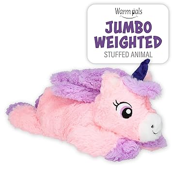 1i4 Group Weighted Hugs by Warm Pals - Unicorn - 4lbs - Cozy Microwavable Lavender Scented Plush Toys - Stuffed Animal - Calming & Comforting Plushie