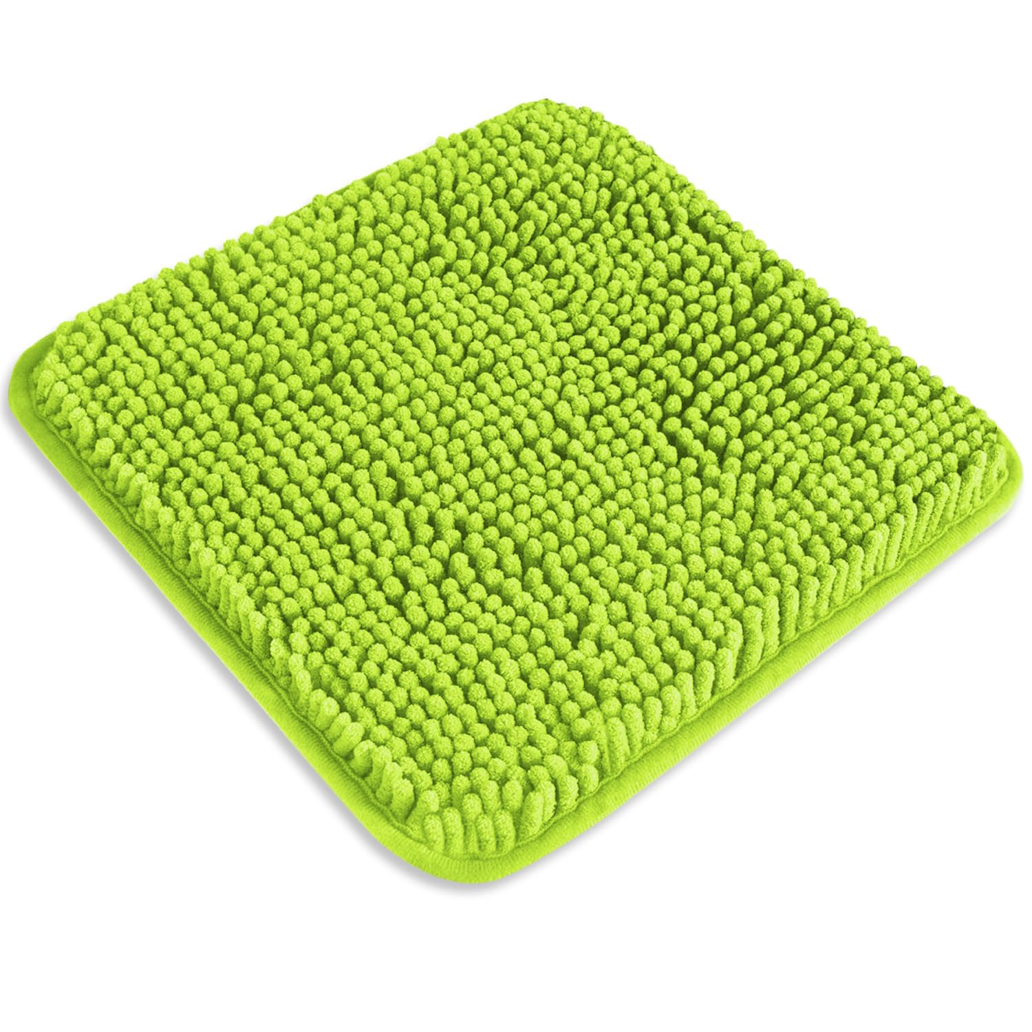 PureSwan Small Bathroom Rug 12"x12" – Washable and Absorbent Mini Bath Mat, Non Slip, Thick Soft Chenille Bath Rugs for Bathroom, Shower, Locker Rug(Lime Green) — image 1