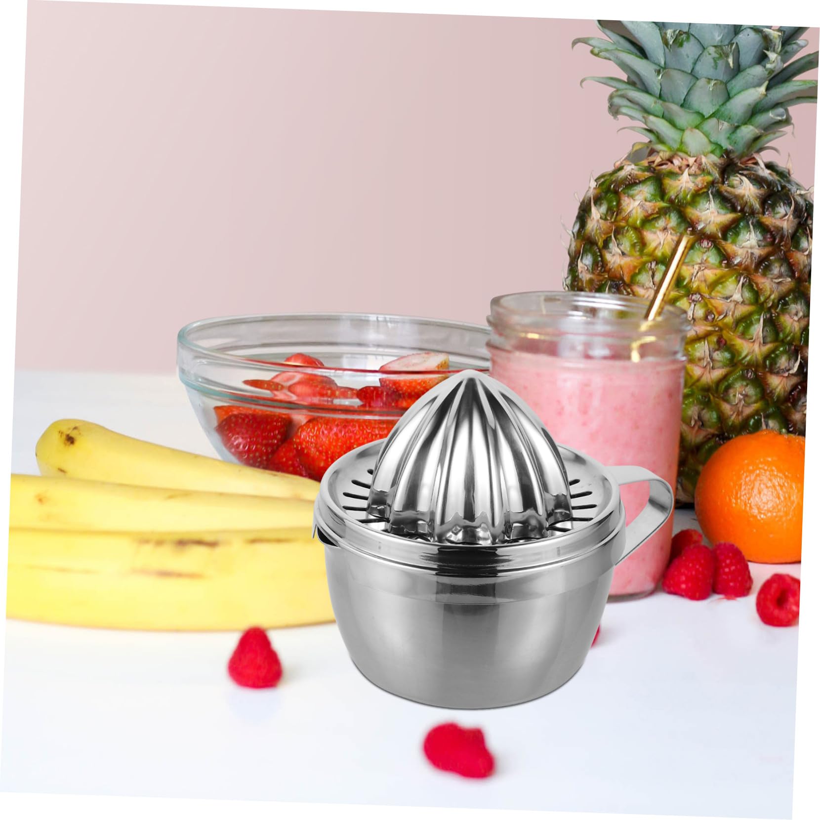 Exprimidor Manual de Limón y Cítricos de Acero Inoxidable Portátil y Fácil de Usar para Hogar Zumos Frescos de Naranja Pomelo y Práctico y Compacto