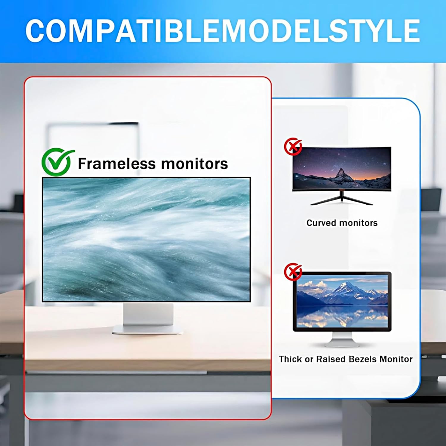 [2 Pack] Magnetic Easy To Install Computer privacy Screen, Suitable For 23.8 Inch 16:9 Widescreen Displays, Detachable Privacy Screen, Anti Blue Light And Anti Glare, Eye Protection And Scratch Resistan