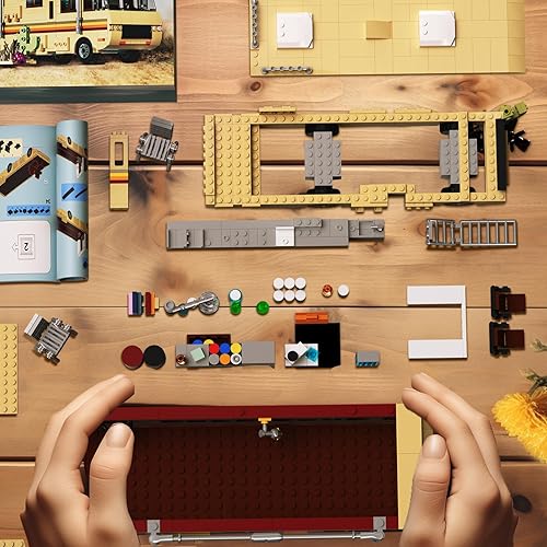 Miniatura 4 de Breaking Bad Merchandise - Bloques de construcción de automóvil, creativo Breaking Bad RV modelo cámper furgoneta, kit de ladrillos de construcción