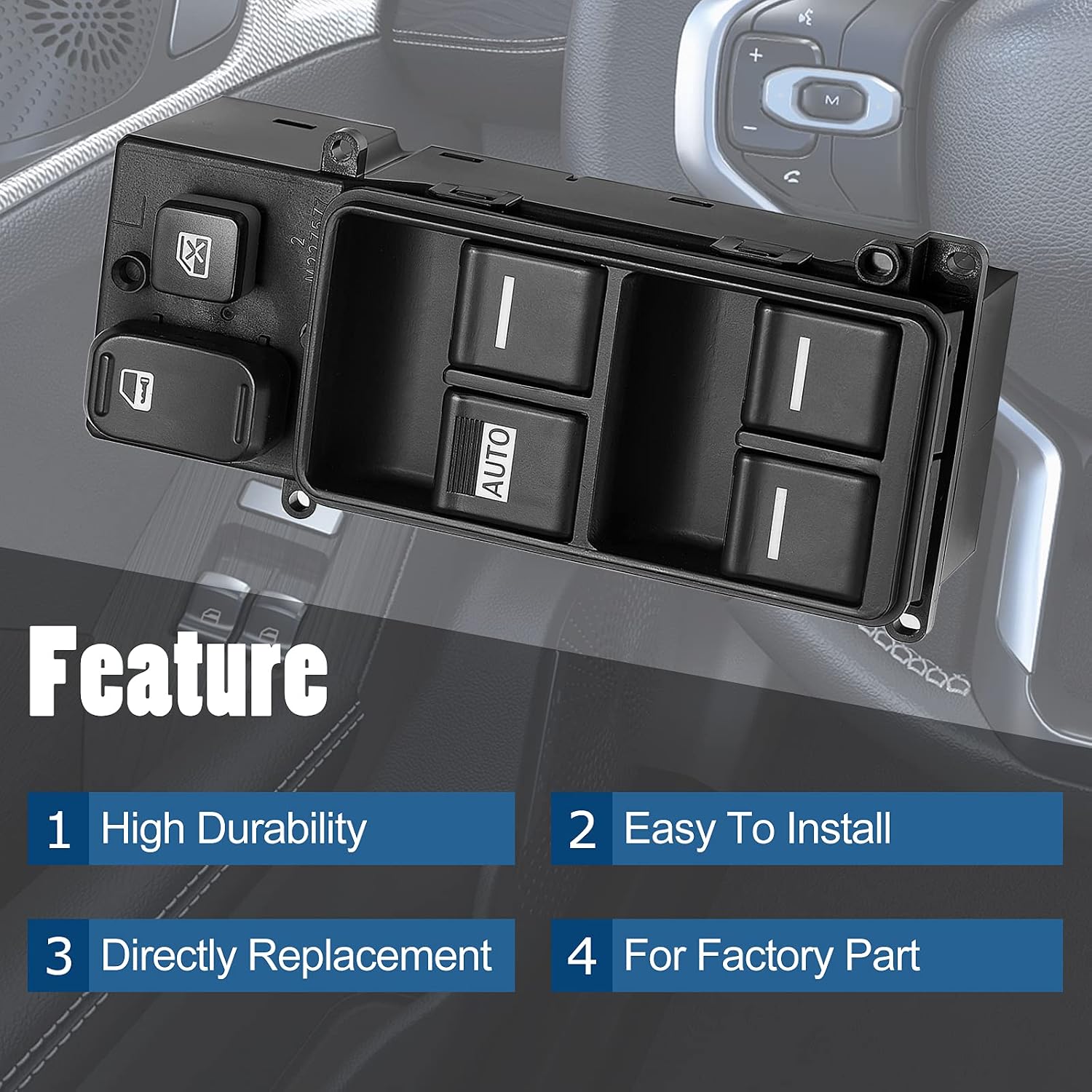 Power Window Switch Compatible with Honda Accord Sedan 2003-2007 4-Door Left Driver Side