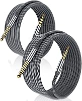 Elebase 1/4 Inch TRS Guitar Cable 10ft 2Pack - Straight 6.35mm Stereo Instrument Cord for Guitar, Bass, Keyboard, Amp, Speaker