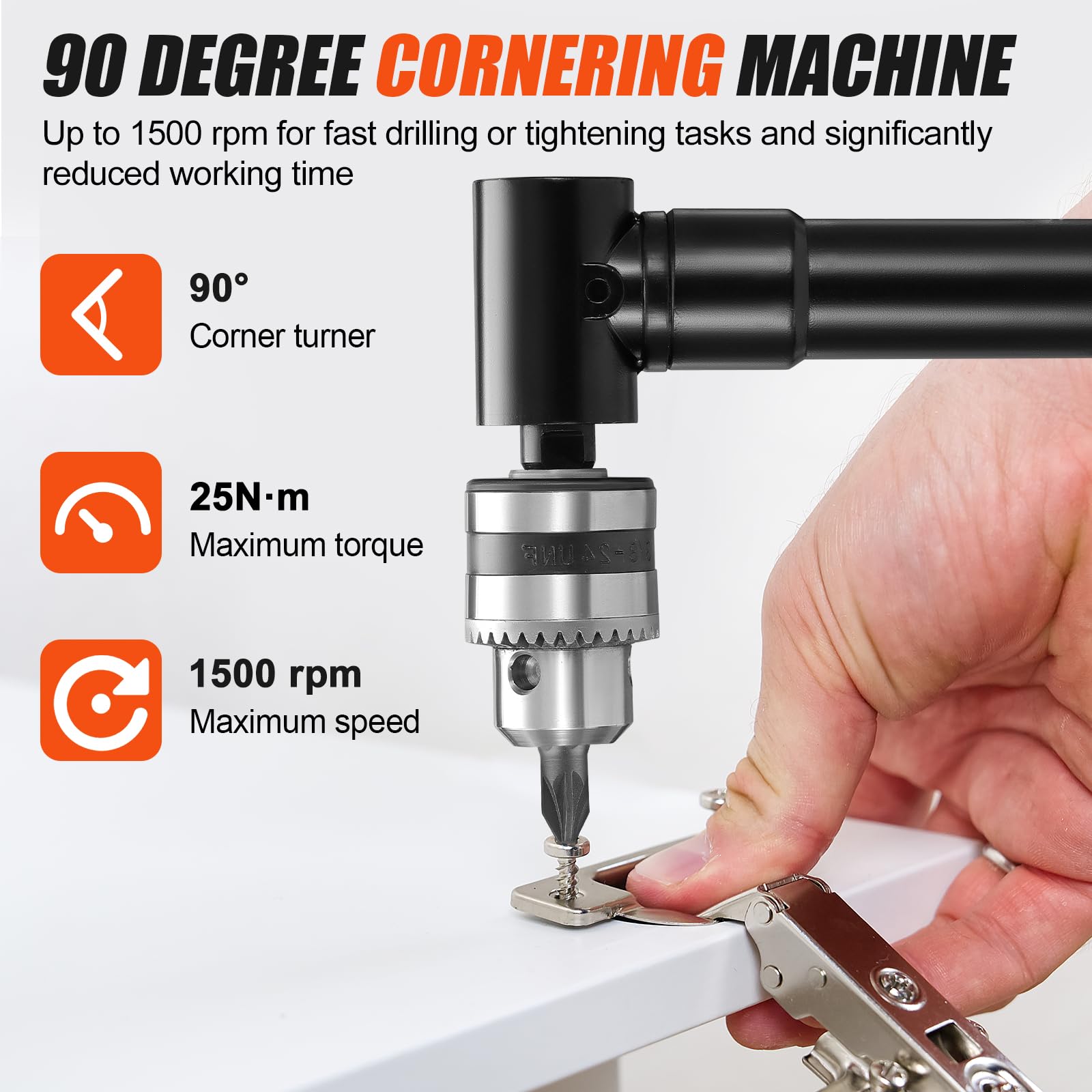 Adaptateur de Perceuse à 90 Degrés Mandrin à Angle Droit 1-10mm | Embout de Perceuse à Angle Droit 90°, Adaptateur de Perçage d'Angle, Accessoire de Perceuse d'Angle pour les Coins Étroits