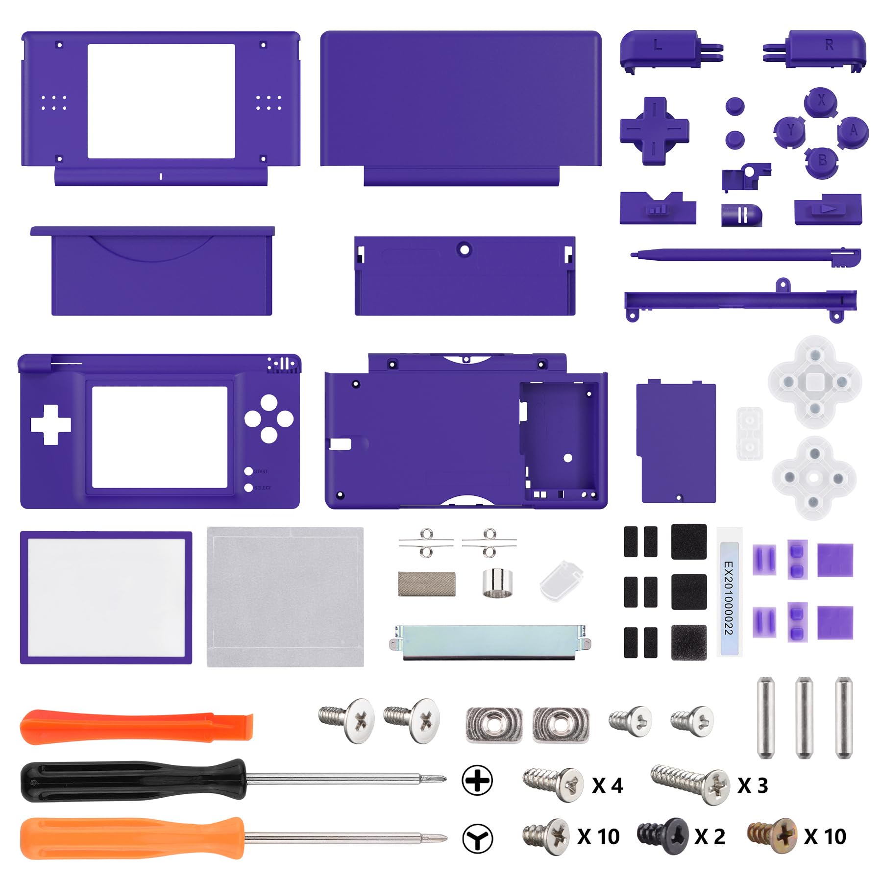 eXtremeRate Coque Remplacement Complète pour Nintendo DS Lite, Coque avec Bouton de Remplacement pour Nintendo DS Lite, Console Non Incluse, Violet