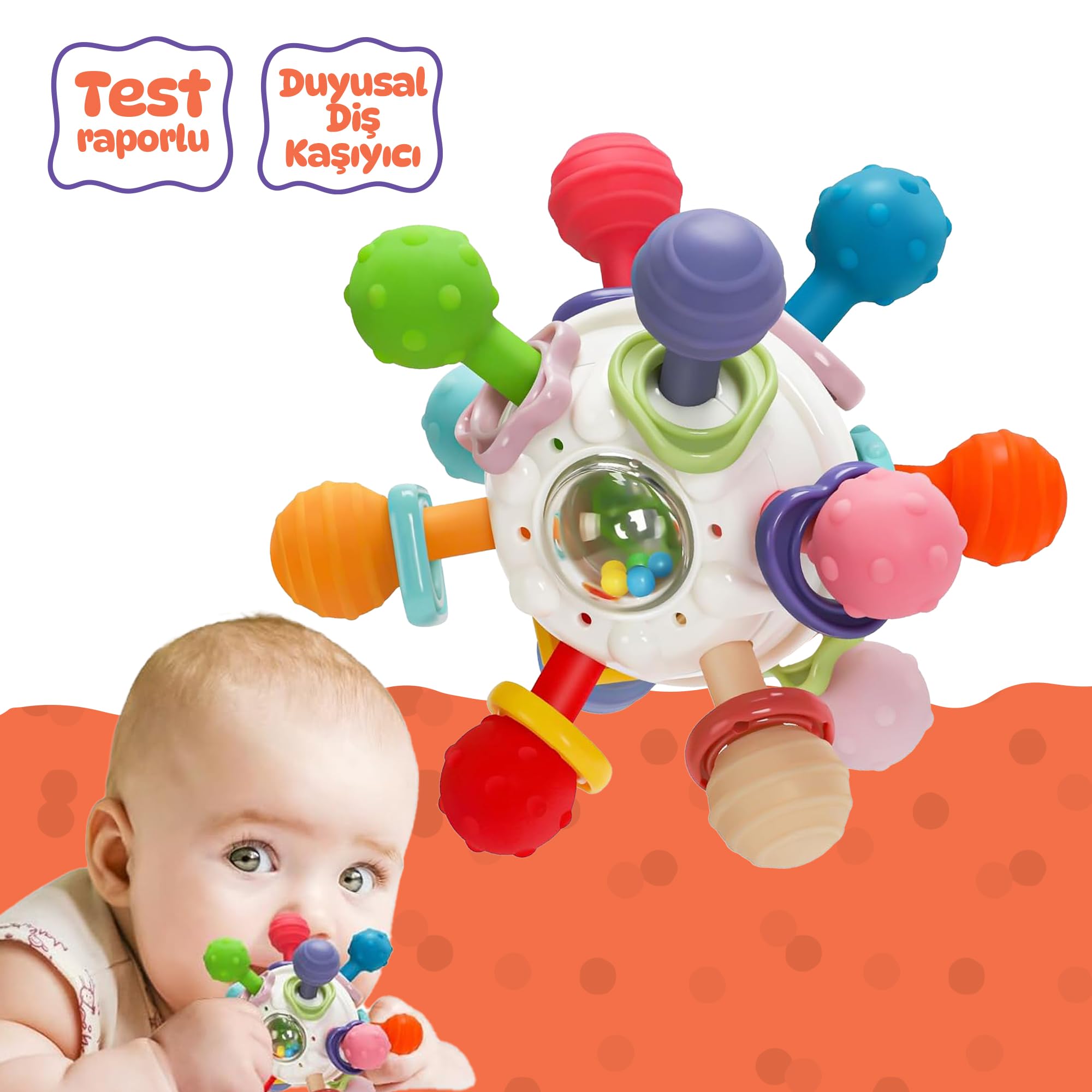 Circle Toys Bebek Montessori Duyusal Diş Kaşıyıcı Top