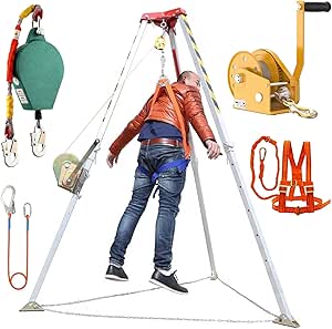 Confined Space Tripod and Winch Kit - Rescue Tripod System Hoist with ...