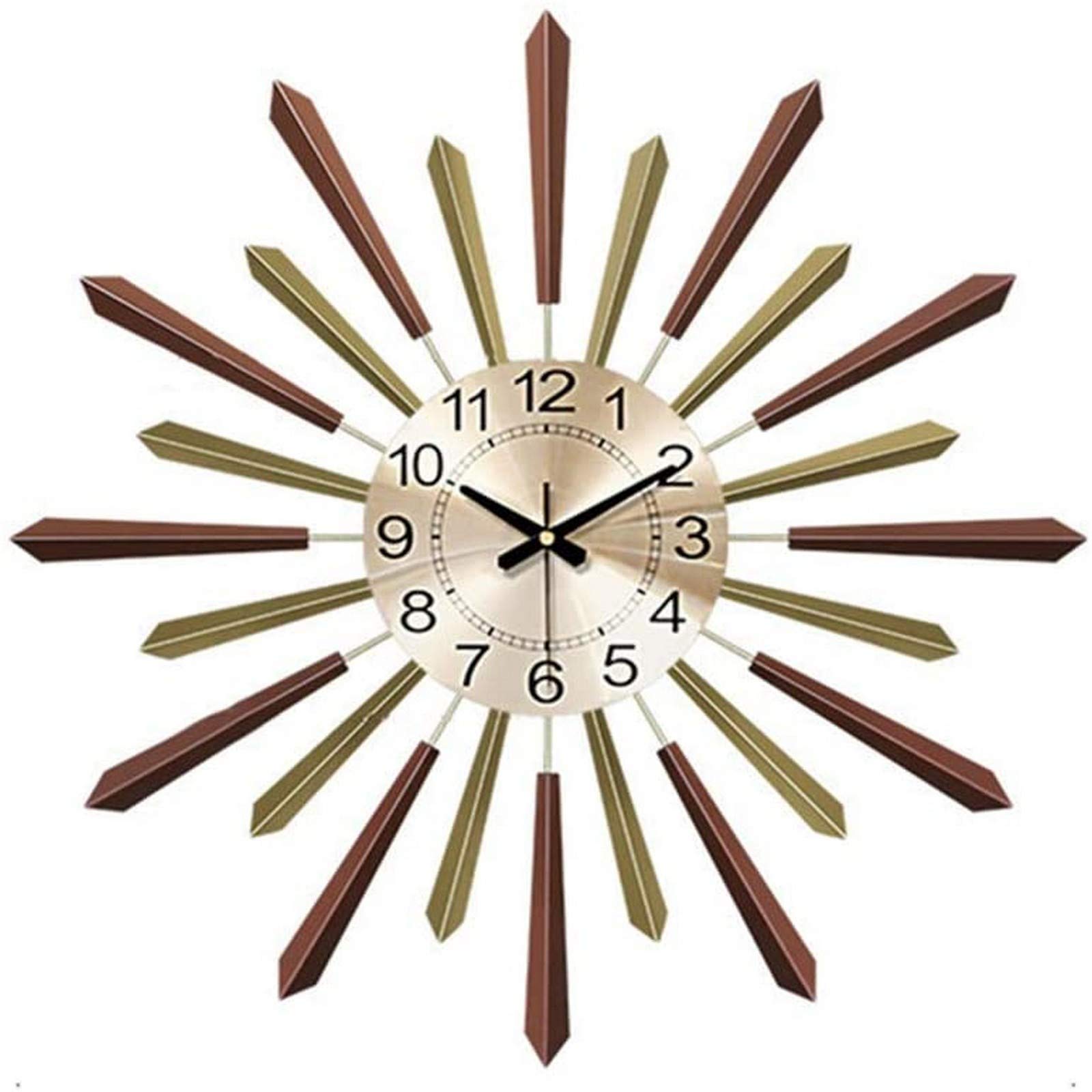 Sjdopulse Brown Wall Clock 3D Silent Wall Clock,Geometric Stripe Pattern Metal Dial,Large Silent Modern Wall Clocks For Bedroom Living Room,Battery Operated,Blue,65Cm/25.6In Art Home Decor Si,,55 Cm / 21.7 In