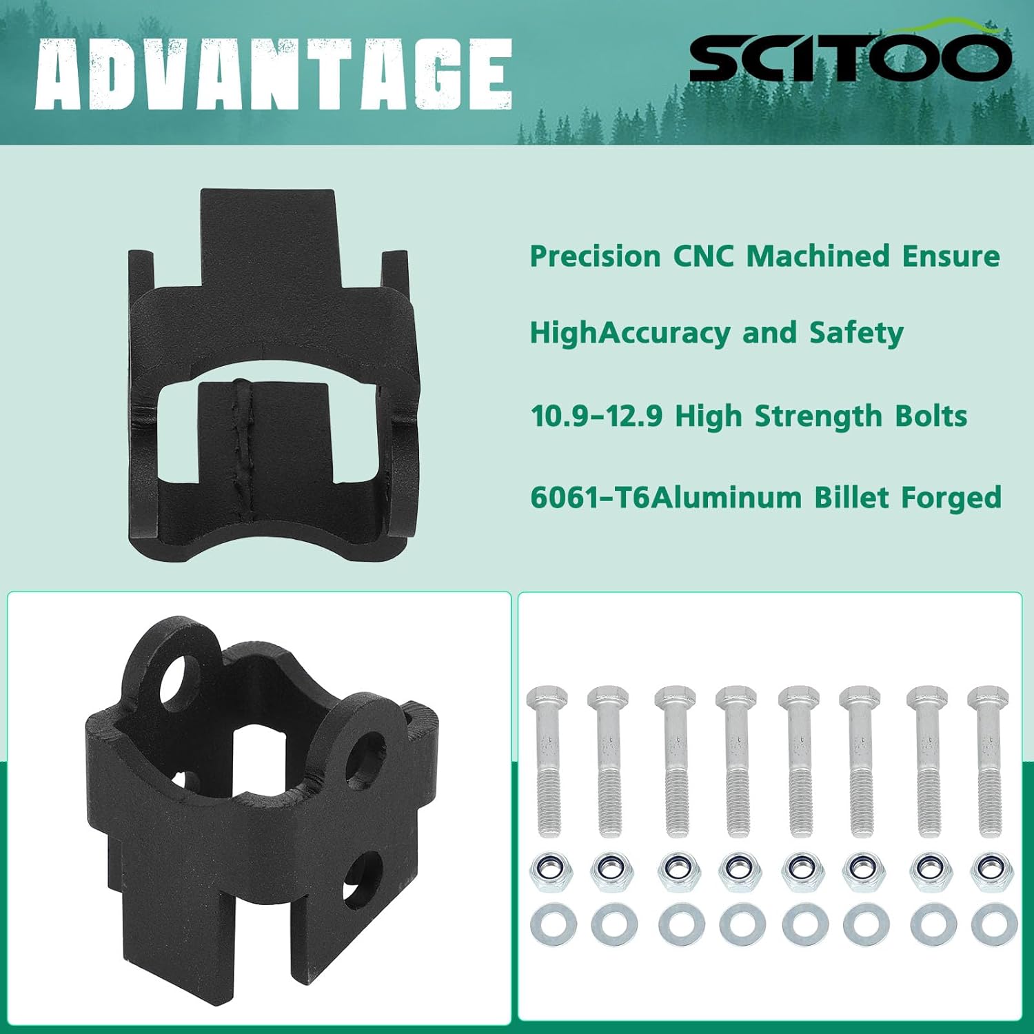 SCITOO 2 inch/2 inch Front/Rear Leveling Lift Kit For Can-Am Defender HD5 HD8 4X4 2016-2022 | For Can-Am Defender HD10 and XMR 4X4 2016-2020 | For Can-Am Defender Max HD10 4×4 Lone Star DPS 2017-2020