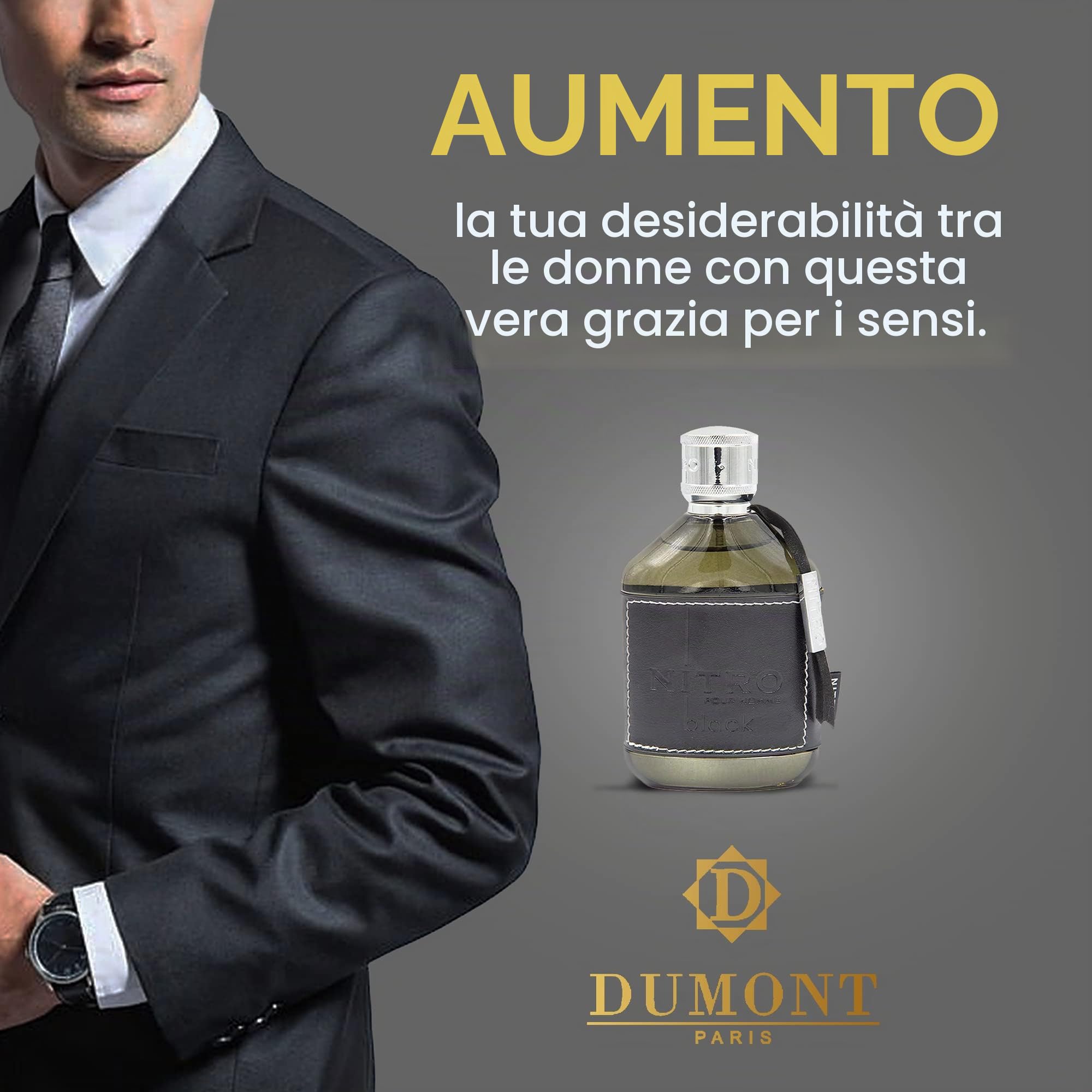Dumont Paris Nitro Black Pour Homme Edp Profumo Uomo Natural Spray 100ml