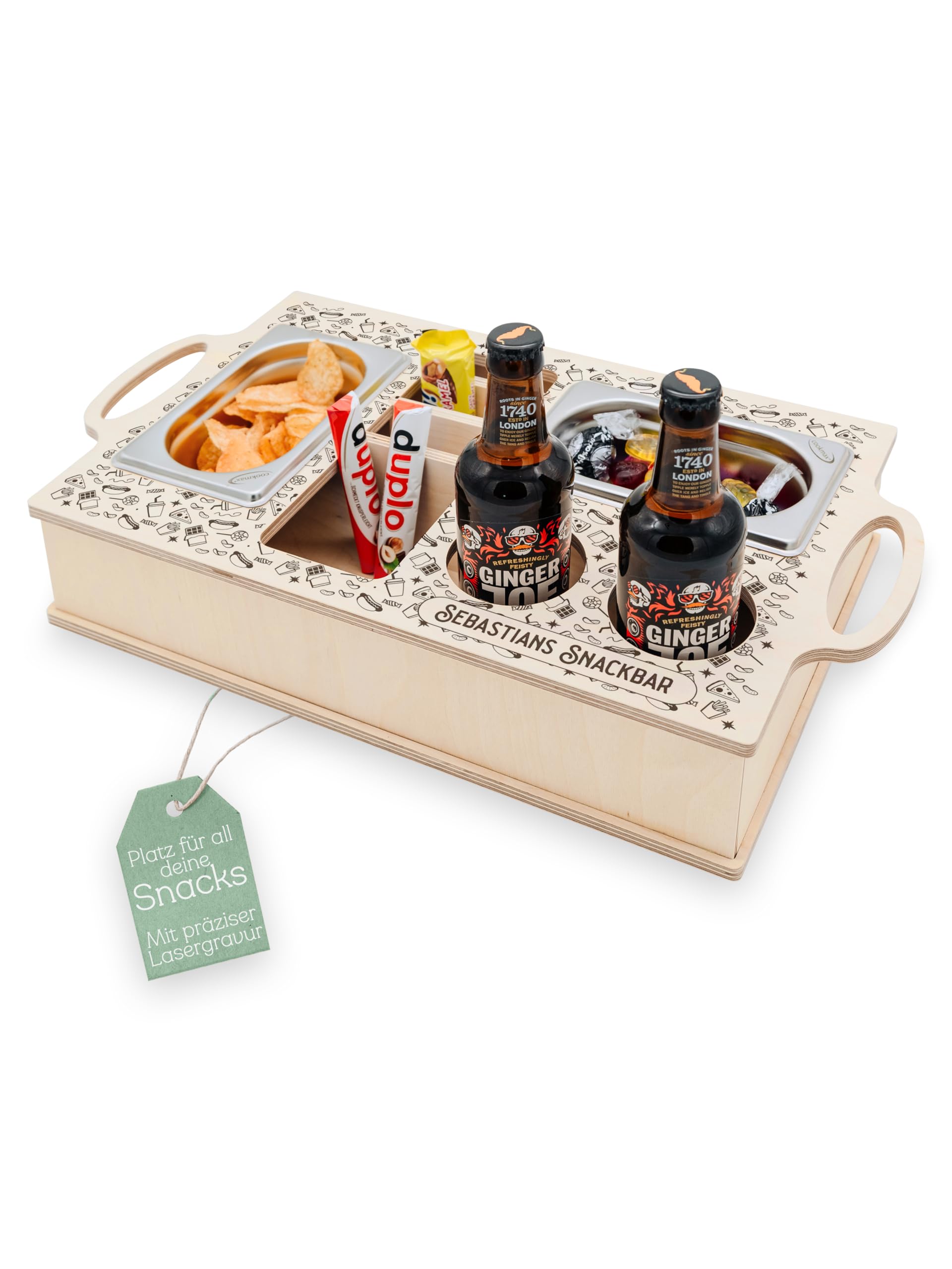 Couchbar, Papa Geschenk, Geburtstagsgeschenk Vater, Geschenke für Männer, Couchbutler zum Chillen, Sofatablett als Ersatz für Couchtisch (Doodles)