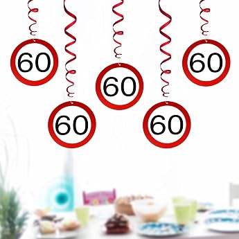 WenmthG - 60th Birthday Garland - Traffic Sign Party Supplies - Anniversary Decoration