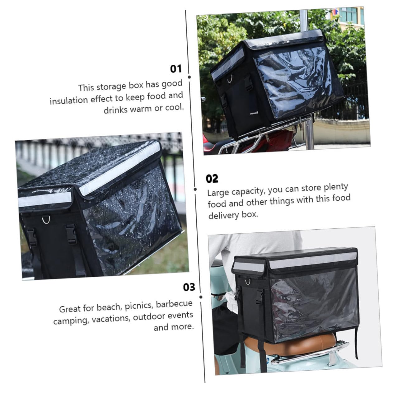 Contenitore Termico da 32l Rivestimento Oxford e Alluminio Mantiene Caldo e Freddo Struttura Resistente per Alimenti per Picnic e Vacanze