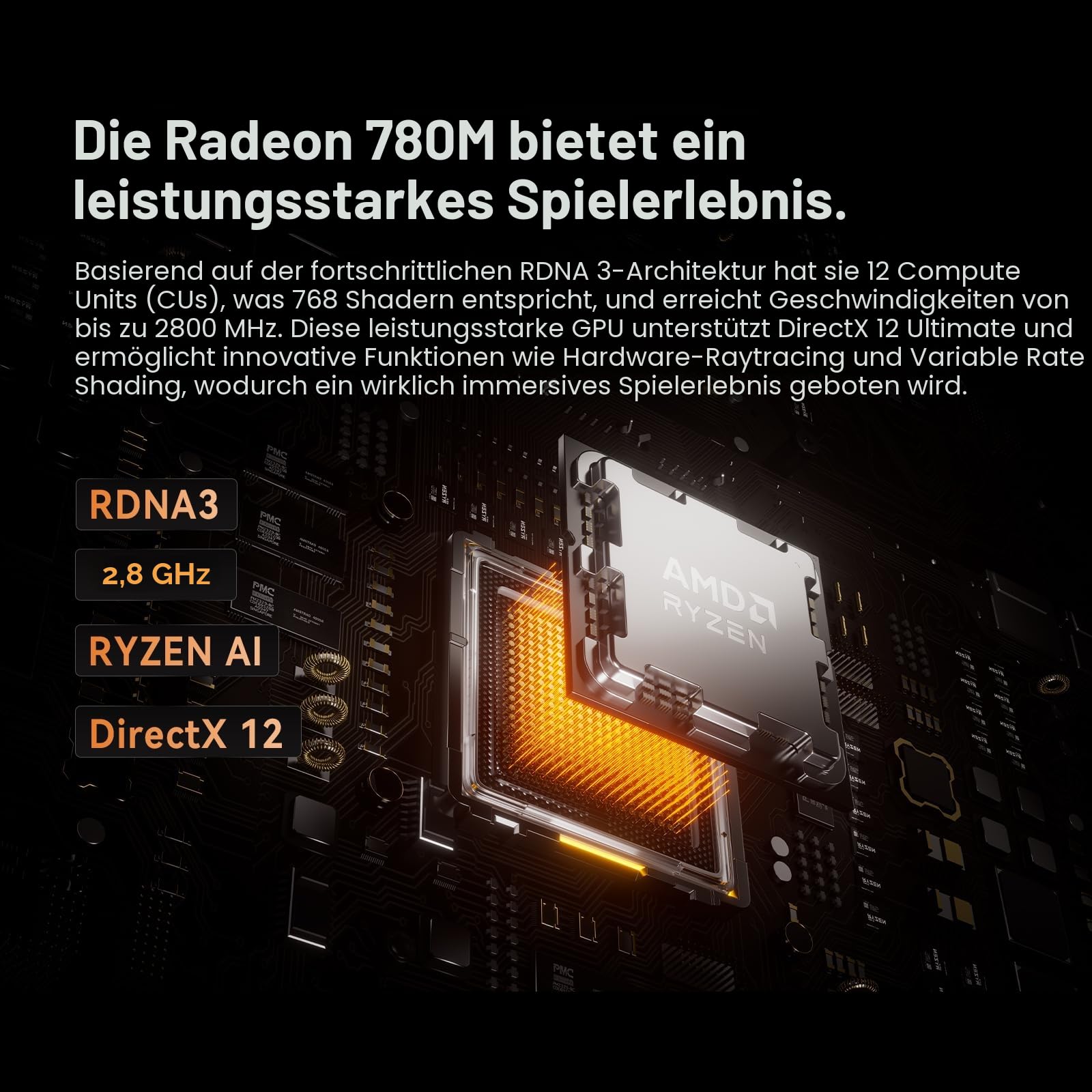 MINIS FORUM UM890 Pro Mini PC - AMD AI Ryzen 9 8945HS, 8 C/16 T, Radeon 780M GPU, 2 x M.2 SSD Slots, DDR5, HDMI 2.1, DP 1.4, 2 x USB4, Oculink, 4xUSB-A, 2xRJ45 2.5G, Wi-Fi 6E & BT 5.2 (Ohne RAM/SDD)