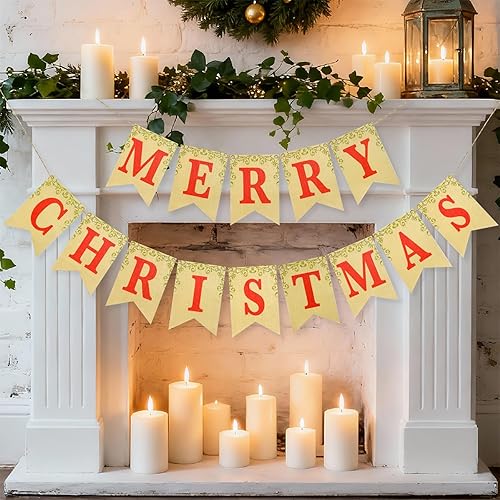 Miniatura 2 de Cartel de Navidad con texto en inglés Merry Christmas, decoración retro para Navidad, decoración navideña para Navidad, interiores, hogar, oficina,