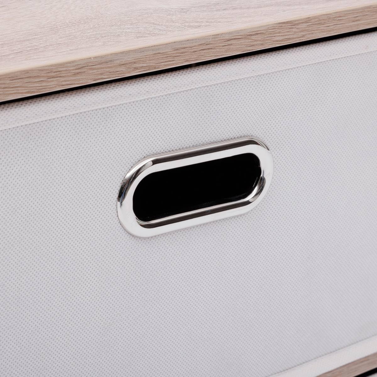 5 five simply smart 5Five - Cassettiera beige in fibra di legno - 2 cassetti - 50x30x40 cm - Mobile contenitore funzionale, ideale per organizzare la camera da letto.