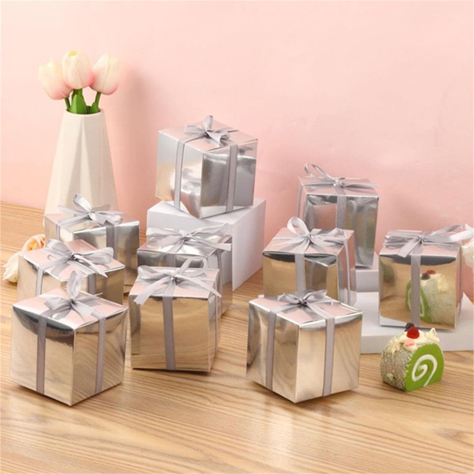 6 Weihnachts-Partyboxen Für Süßigkeiten – Bunt, Aus Karton, 14 X 9,5 X 12 Cm