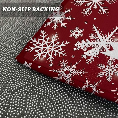 Miniatura 119 de Alfombras de cocina de Navidad absorbentes antideslizantes para piso, árbol de Navidad, muñeco de nieve y copo de nieve, alfombras y tapetes