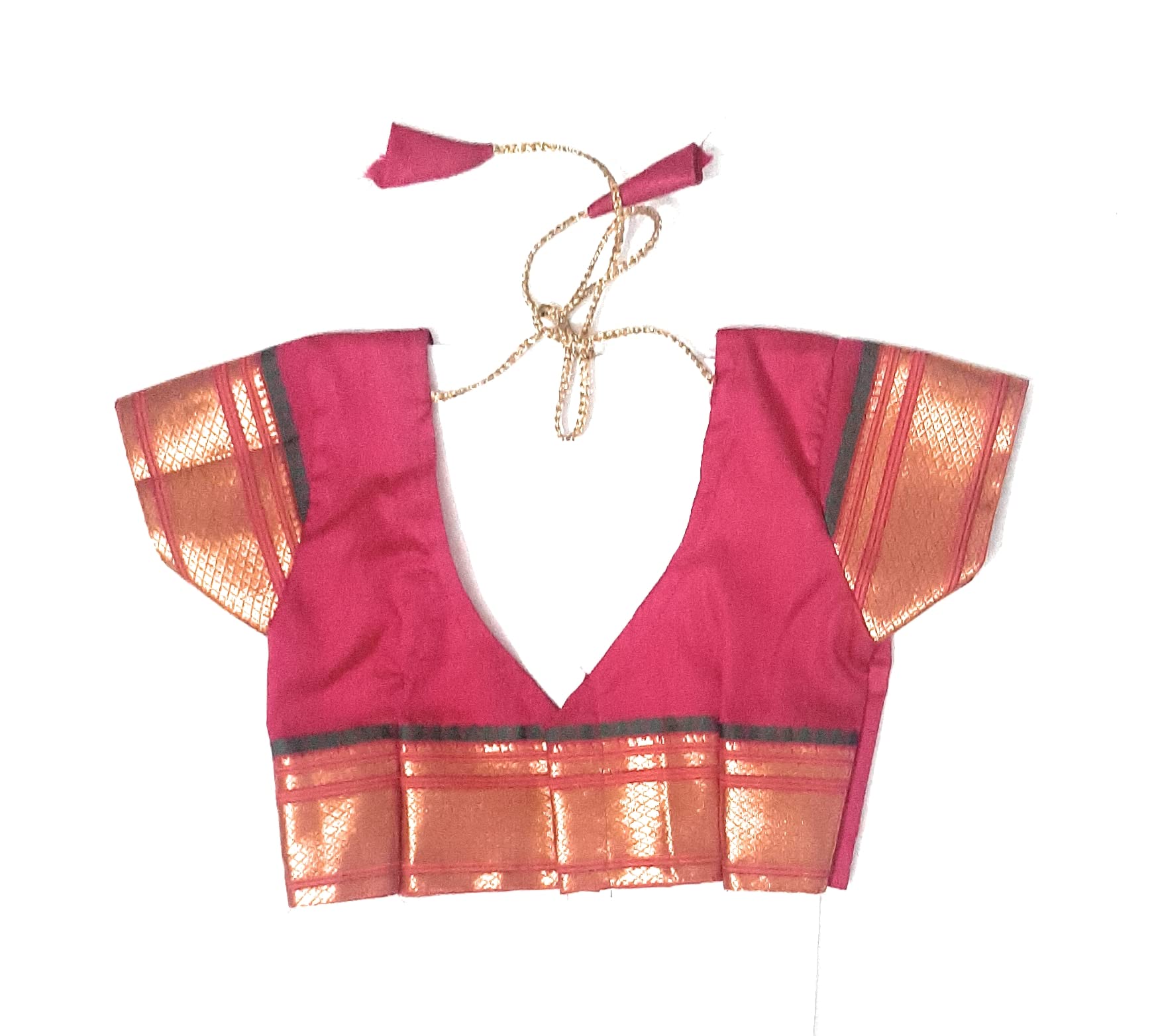Luster Girl's Belgaon Silk Navwari Saree (Z023_Pink) 4