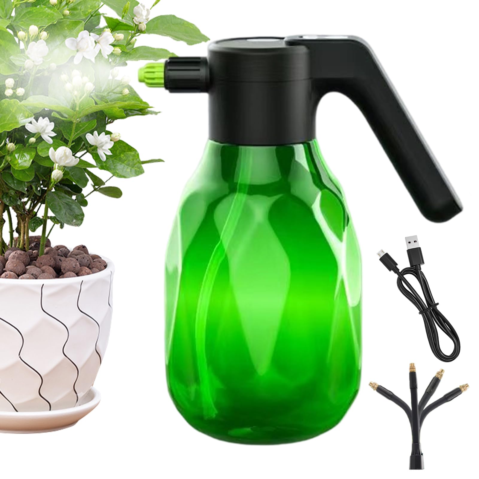 Pulvérisateur électrique portable 2 litres pour jardinage et nettoyage voiture