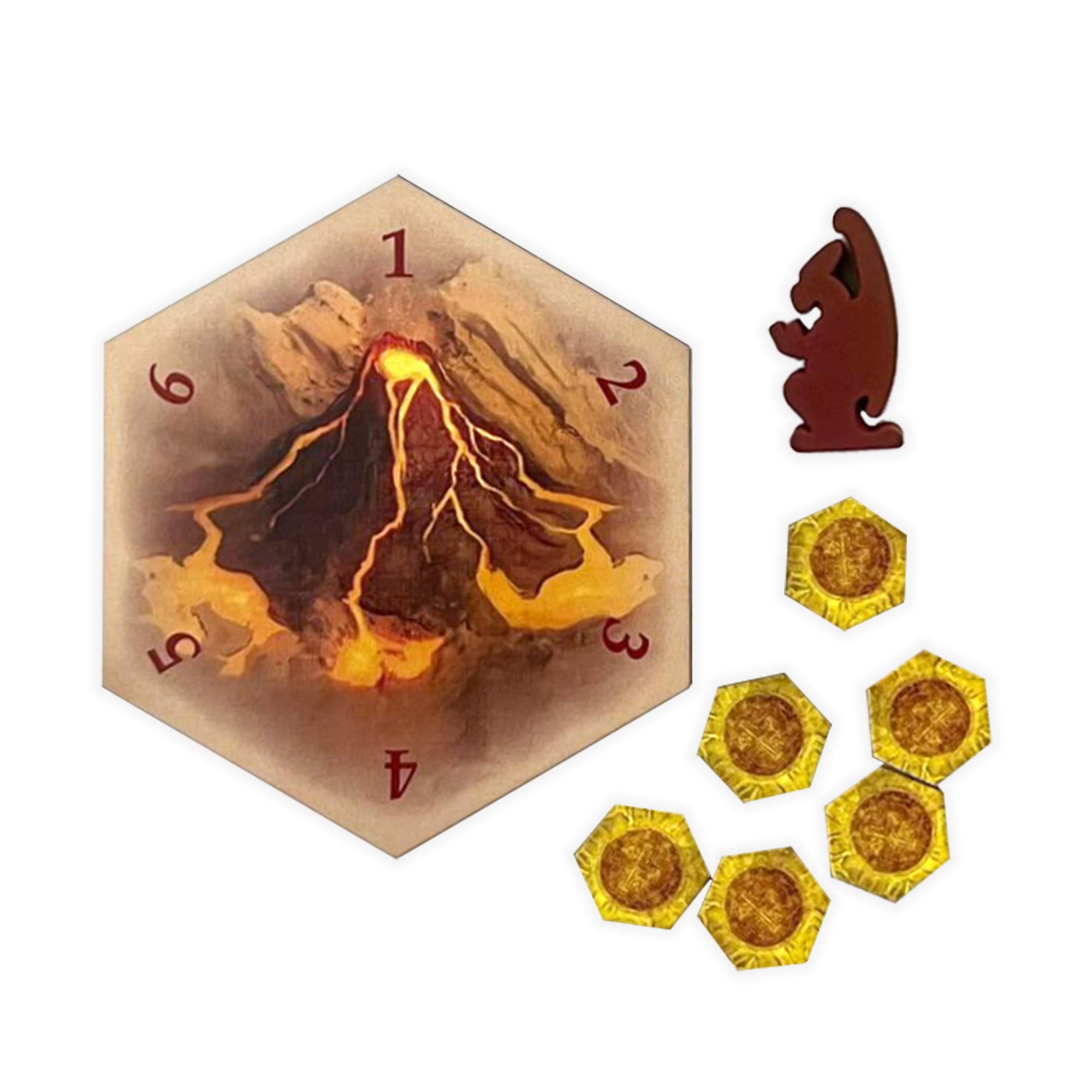 Dragon Awakens Scenario Hex, Meeple and Coins Compatible with Catan's Settlers of Catan and Expansions