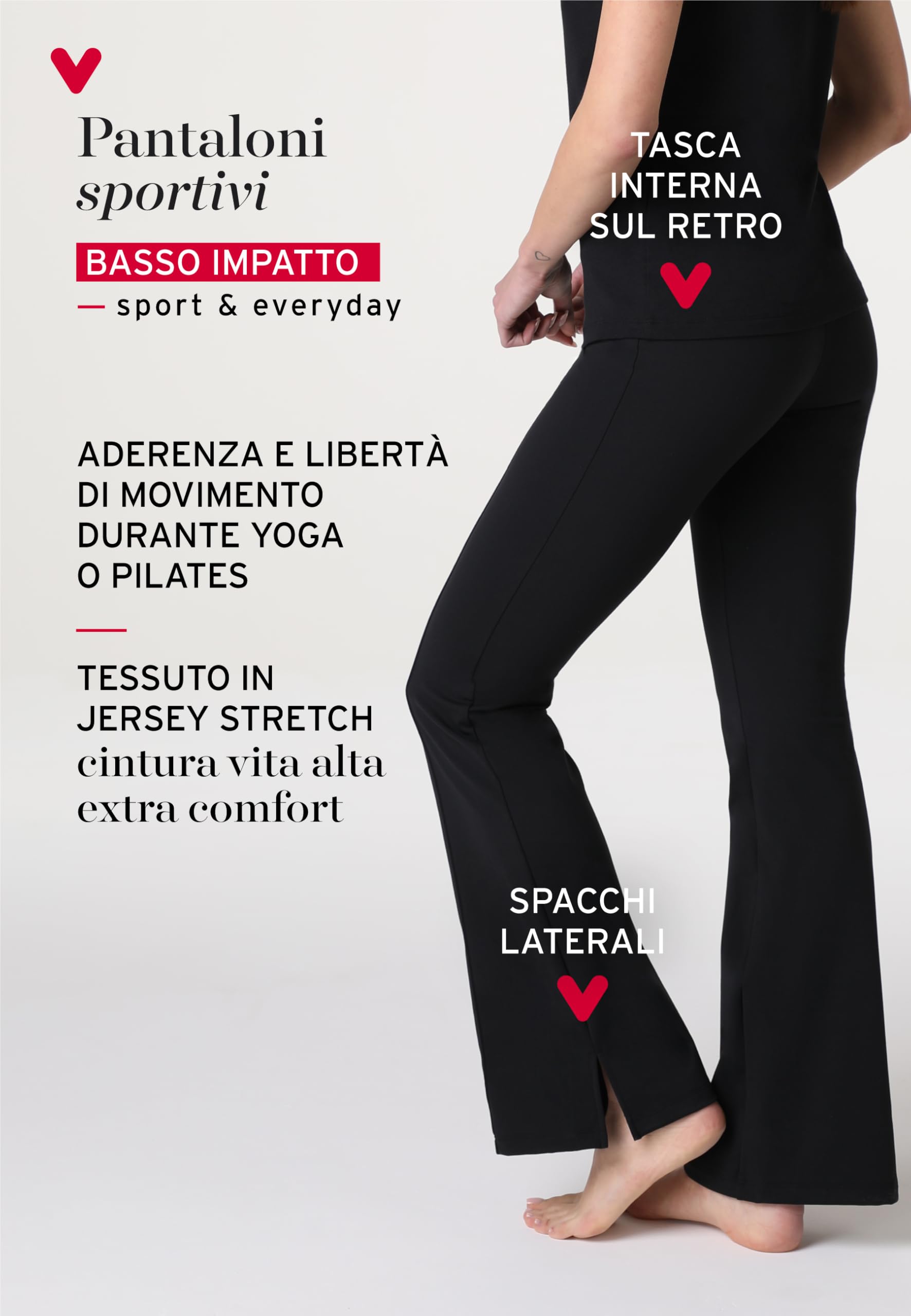 Lovable - Sportivi Aderenti A Zampa in Jersey Morbido E Traspirante - Sport, Yoga, Pilates, Palestra - Active Comfort, Pantaloni Donna