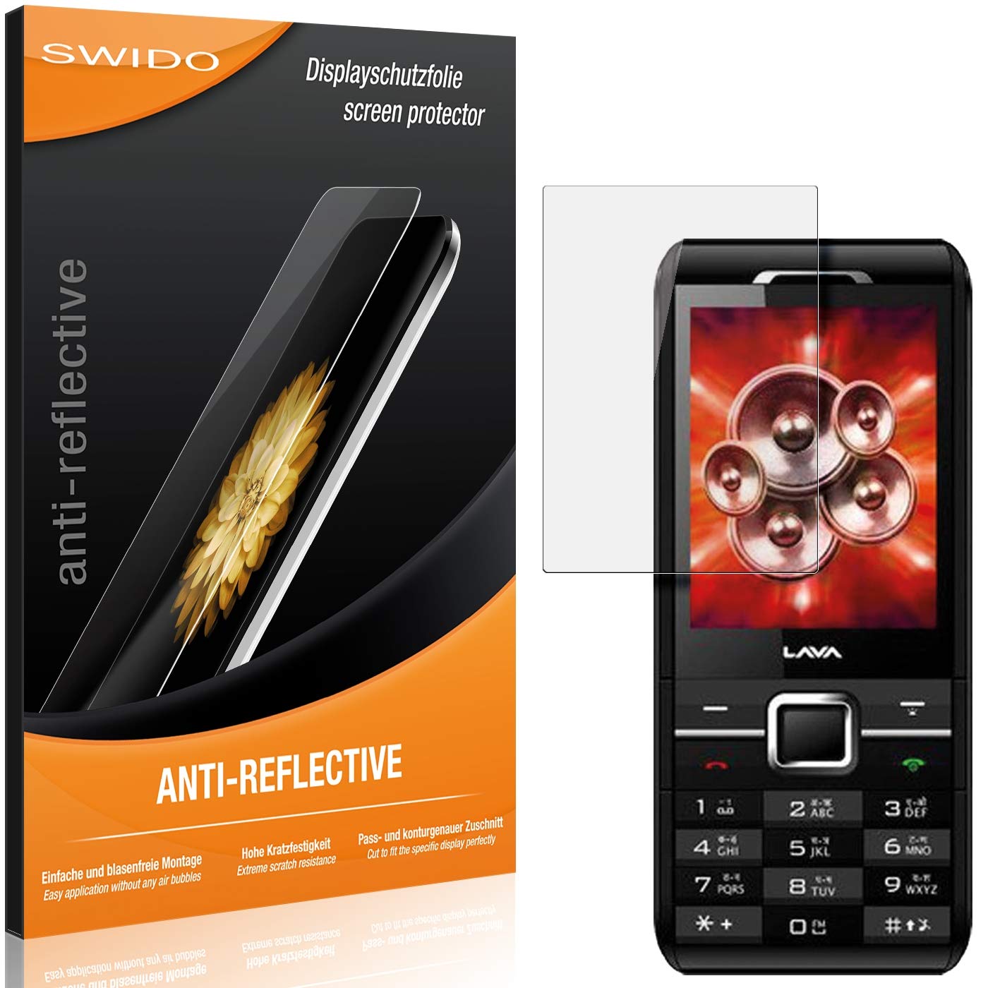 SWIDO Protective Film for Lava KKT 34 Power [Pack of 2] Anti-Reflective Matte Anti-Glare High Hardness Protection Against Scratches / Film Screen Protector Tempered Glass Film
