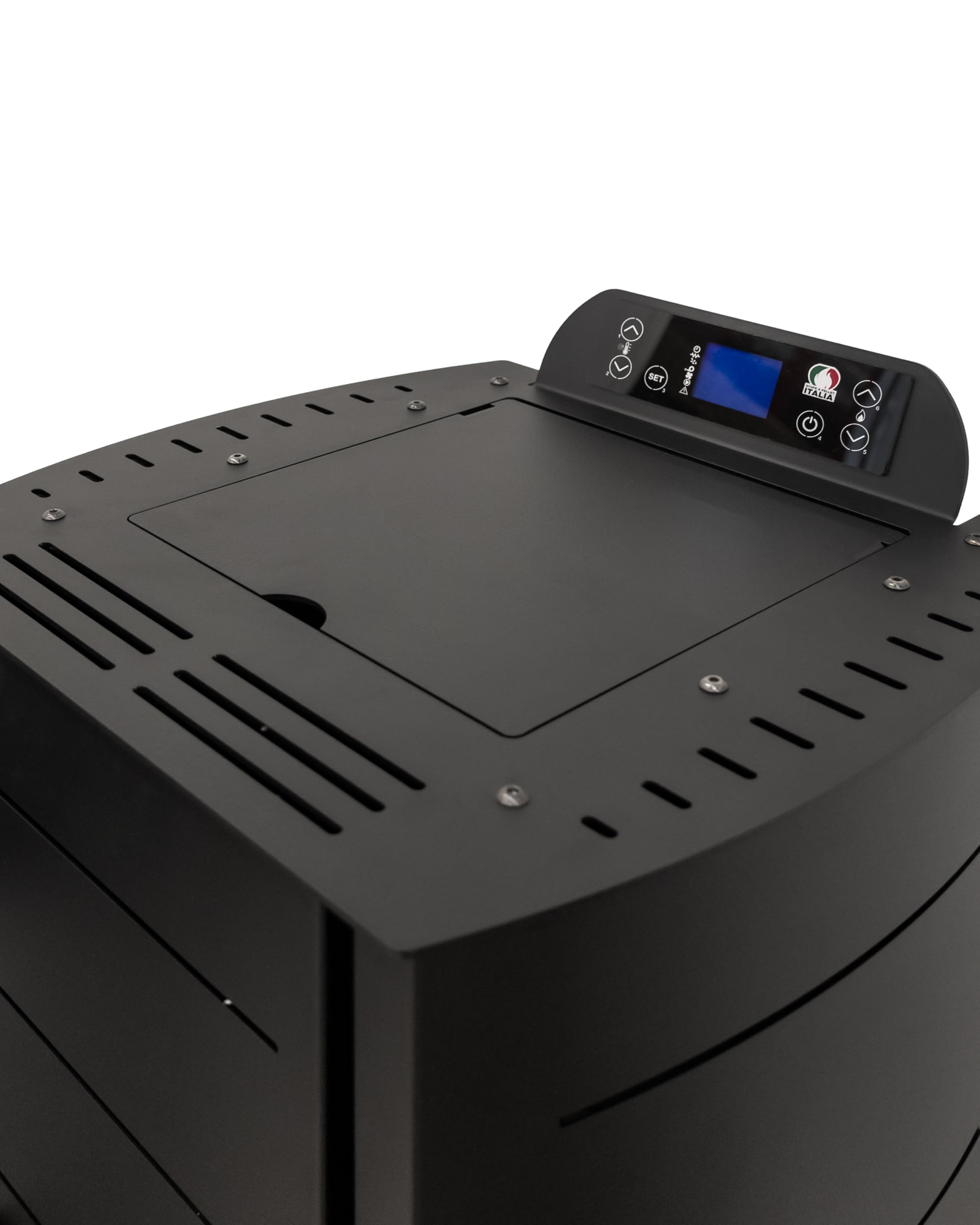 STUFE A PELLET ITALIA Colonna New 8 Kw Slim - Stufa ad Aria Ventilata Efficienza 93% Scalda 70m² Design Super Compatto Programmabile 5 Velocità e Potenze Garanzia 24 Mesi Nero