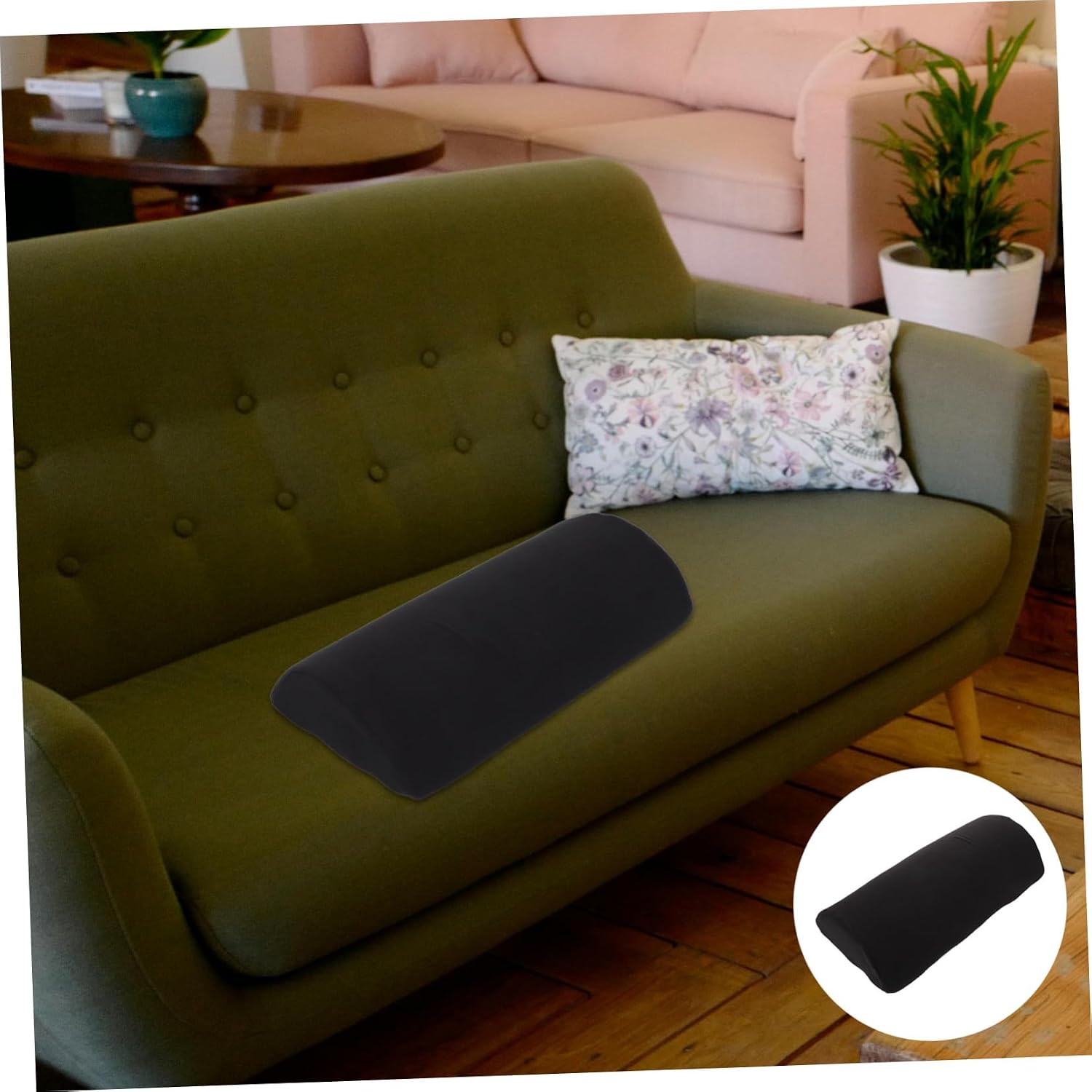 MERRYHAPY Recliner Leg Rest Pillow with Half-Round Design, Fleece and Polyurethane Material for Lasting Support and Effective Leg Elevation, for Travel and Long Reading Sessions
