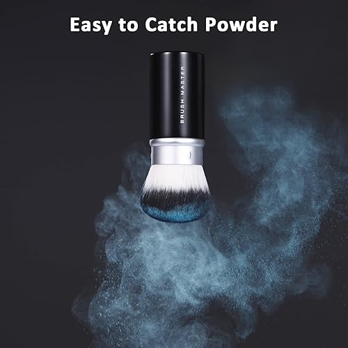 Miniatura 4 de Brocha de maquillaje retráctil Kabuki para rubor, bronceador, base, polvo, cepillo cosmético facial de viaje