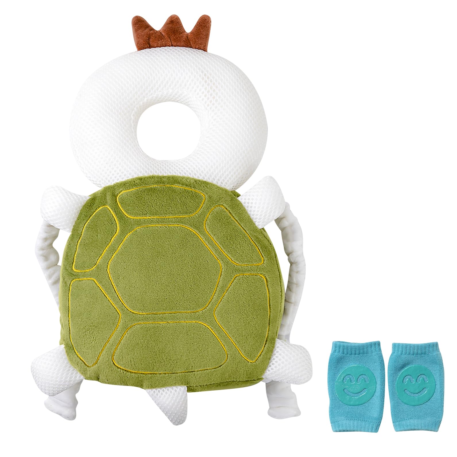 Baby Walker Head Protector Toddler Adjustable Baby Head Protection Baby Learning Walking Crawling Backpack Wear Safety Pad(Turtle)
