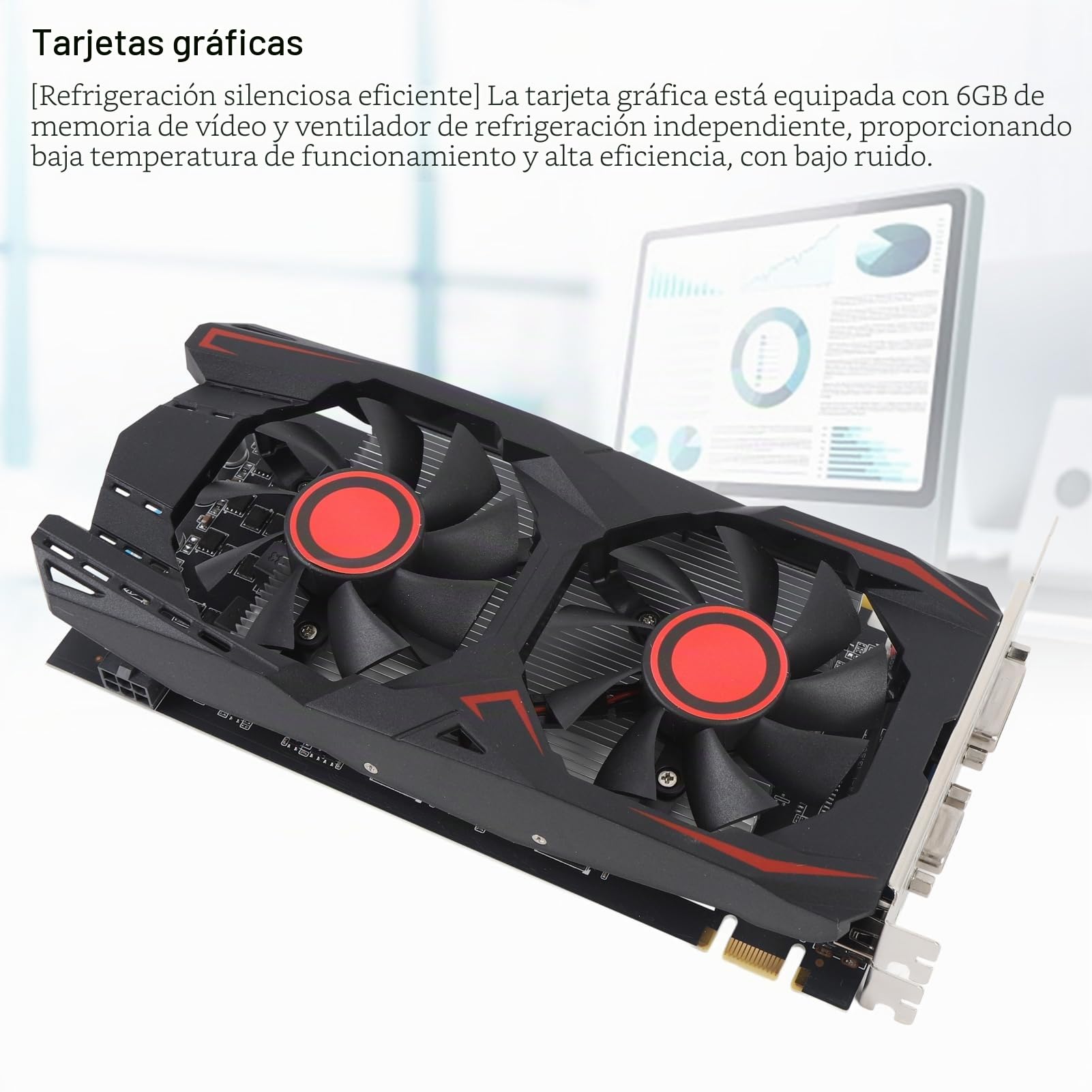 Tarjeta gráfica GTX550TI 6 GB D5 192bit PCI Express X16 2.0 con tarjeta gráfica dual para aficionados a juegos compatible con interfaz multimedia DVI VGA HD para juegos, tarjetas gráficas de