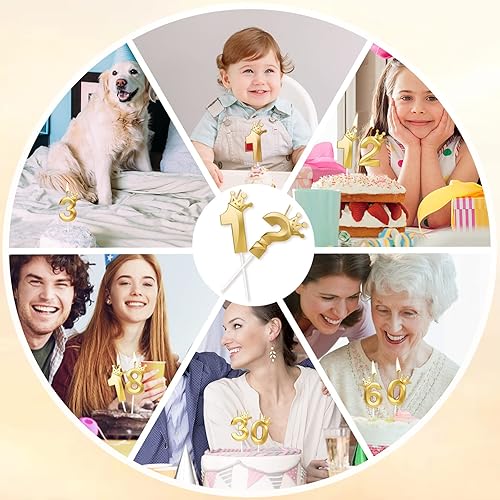 Miniatura 6 de Vela grande del número 2 de 3.2 pulgadas, decoración de segundo cumpleaños para decoración de pasteles, decoraciones de aniversario de 12, 20, 21,