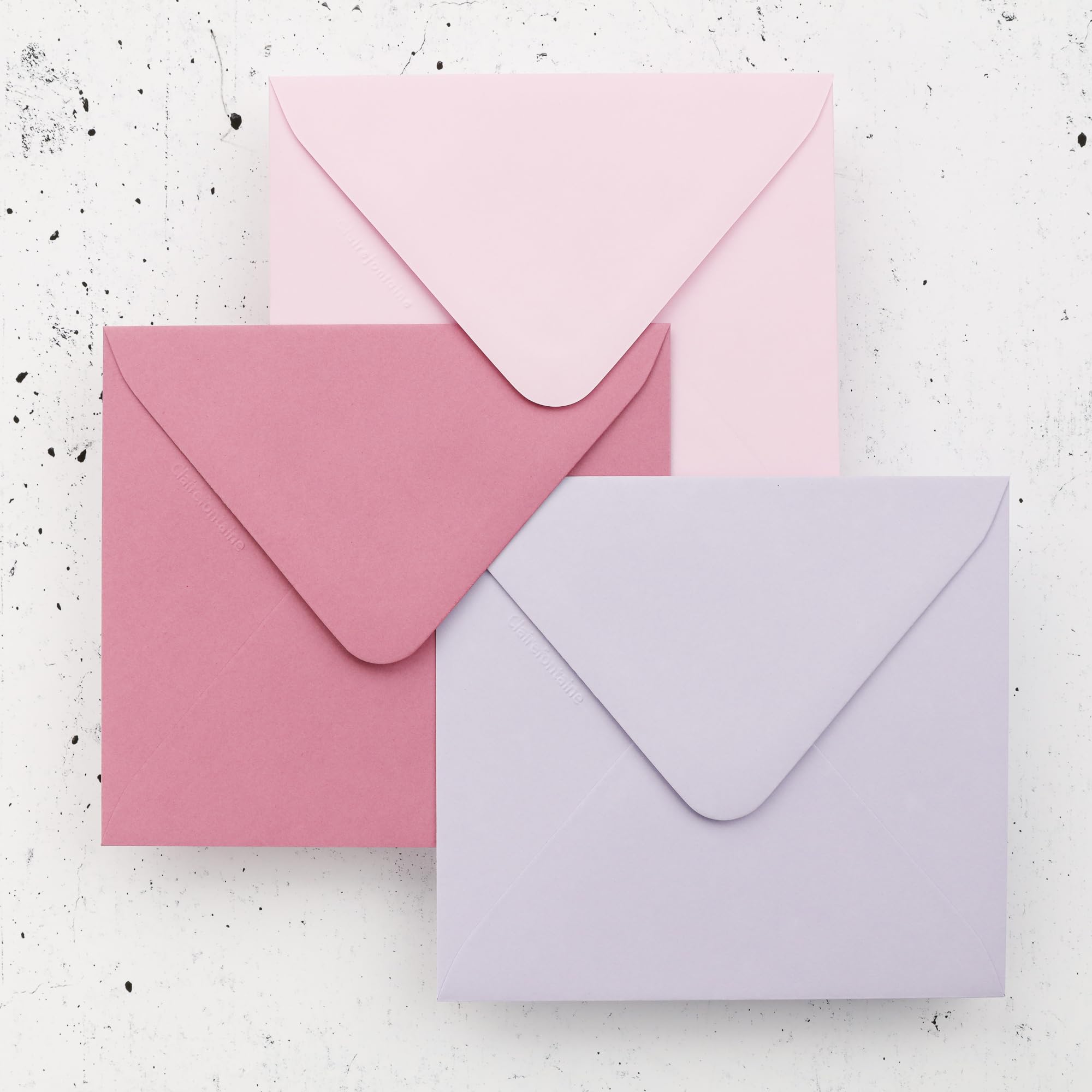 Clairefontaine 60153C Pack of 20 Gummed Envelopes Format 12,5x13,8cm 120g/m² Dragée Pink Invitation Events Correspondence Pollen Range Premium Smooth Paper - Image 2