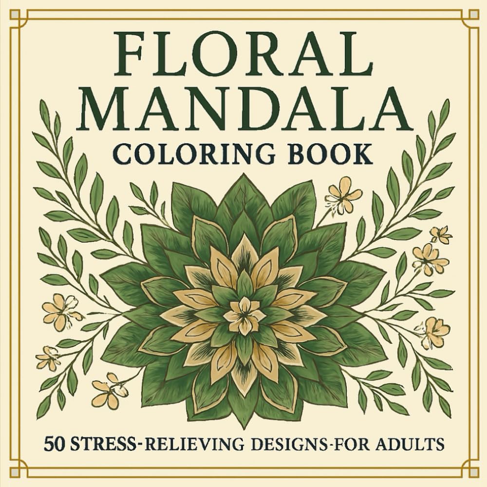 Floral Mandala Coloring Book: 50 Stress-Relieving Designs for Adults