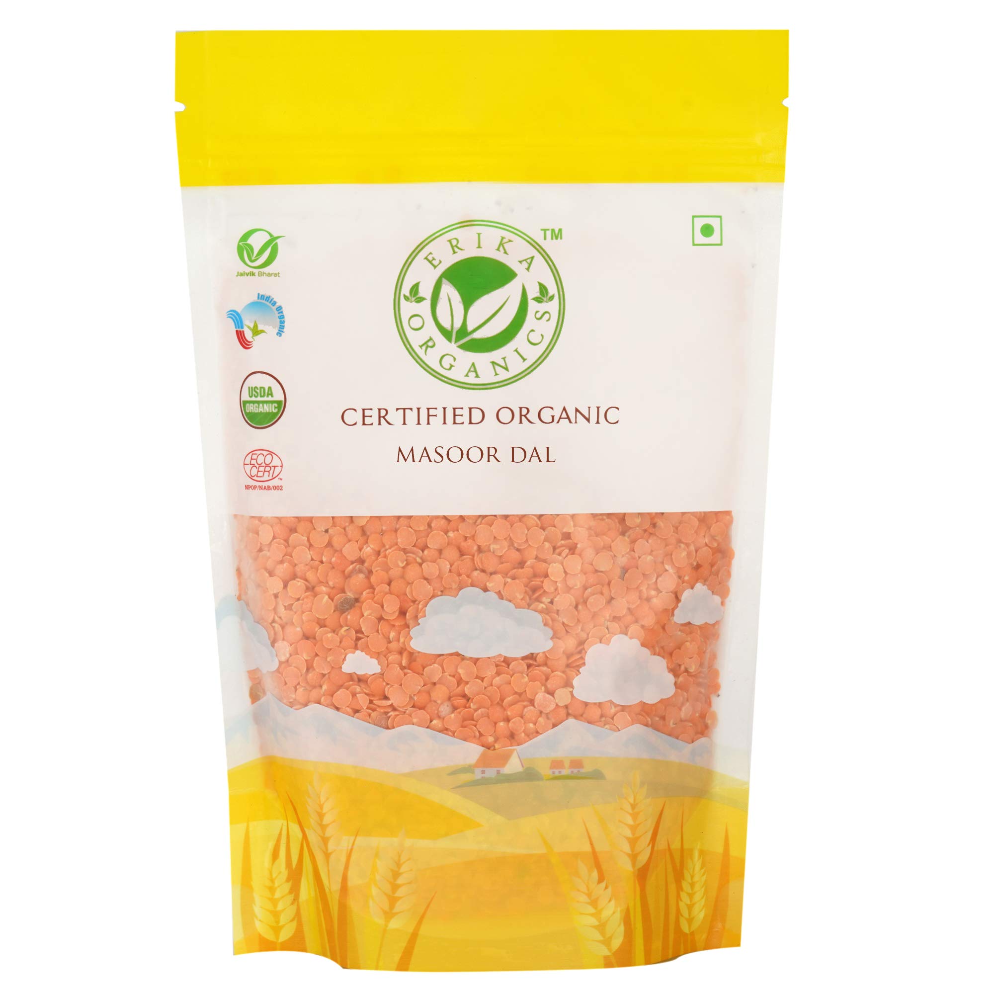 Erika Organics Masoor Dal, 2kg (500gx4)