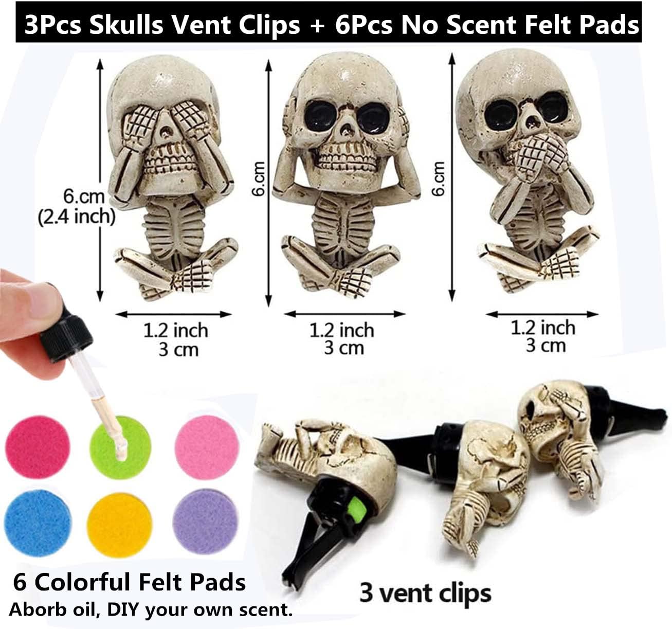 Amazon.com: Evil Skull Car Air Fresheners Vent Clips, Cool Skull