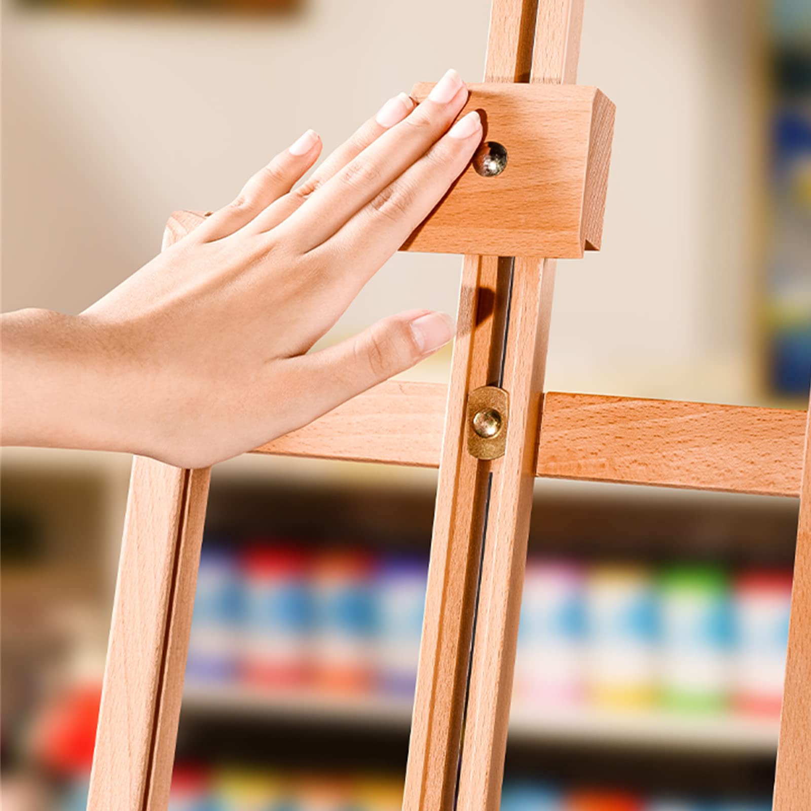 Caballete para Pintar, caballetes de Escritorio de Madera con Marco en H, caballetes de Arte de Mesa y de Suelo para exhibir, Pintar y Dibujar